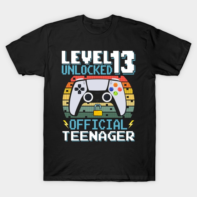 Level 13 Unlocked Official Teenager 13th Birthday Gamer T-Shirt by Asg Design